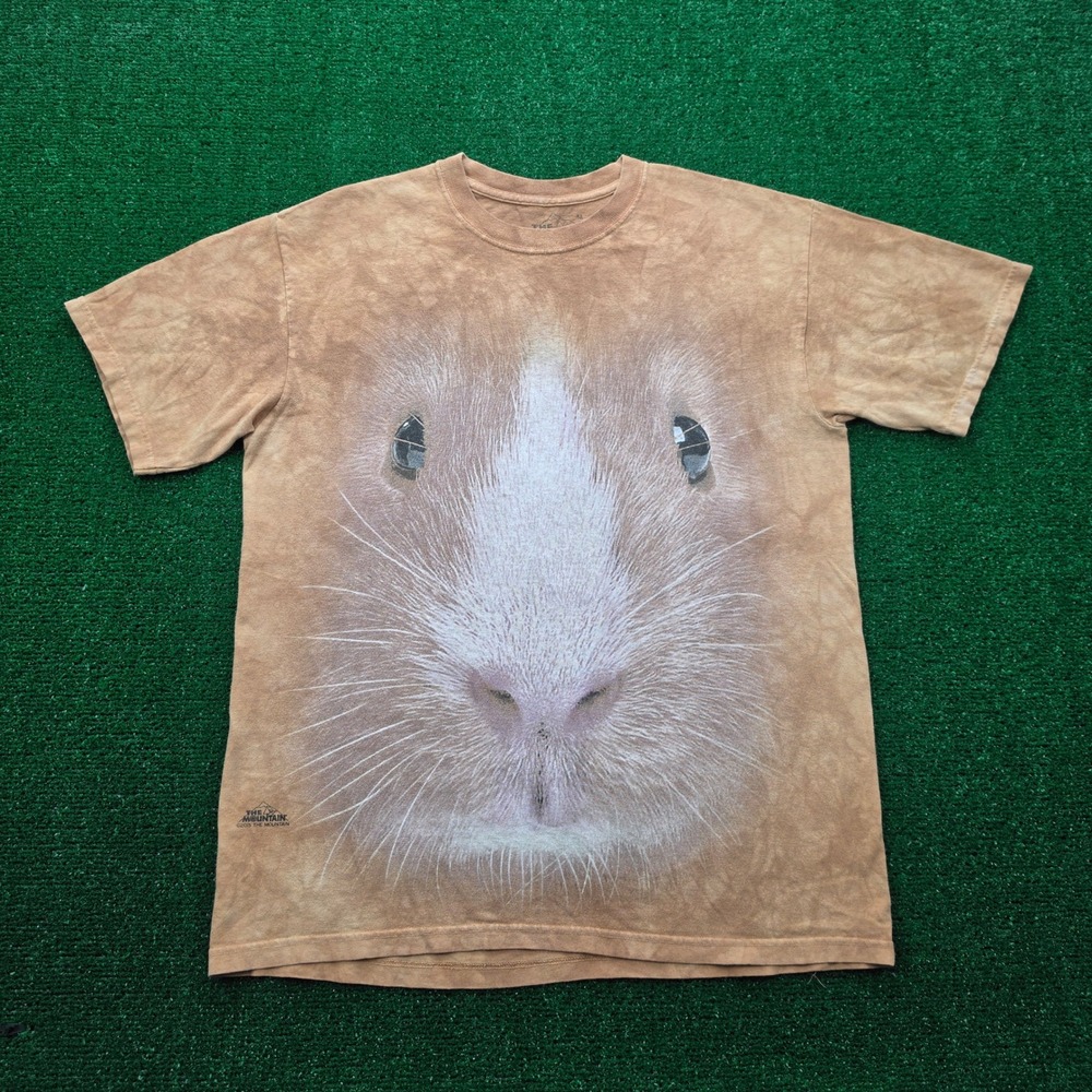 The Mountain Guinea Pig Big Face Graphic Tshirt Mens Medium Tan Tie Dye 2015